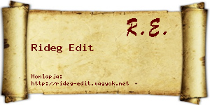 Rideg Edit névjegykártya