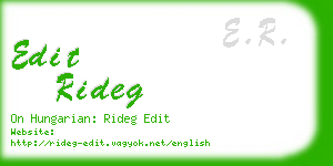 edit rideg business card